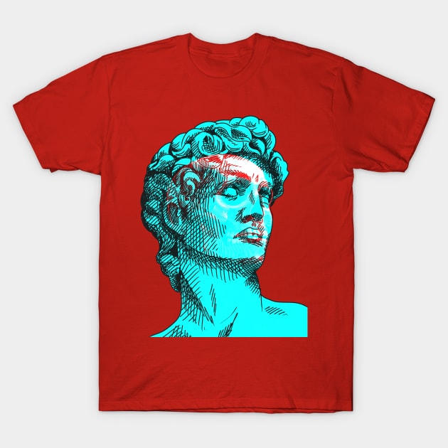 David Skull Interactive Red&Blue Filter T-Shirt #2 T-Shirt by RedAndBlue